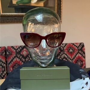 Longchamp Burgundy Cat Eye Sunglasses New